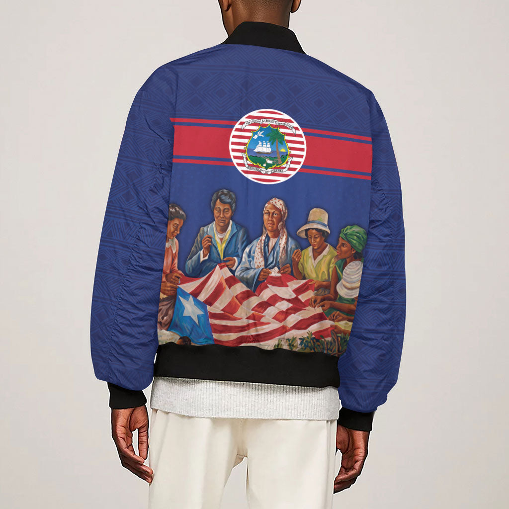 Liberia Flag Day Sleeve Zip Bomber Jacket Lone Star Heritage Pride