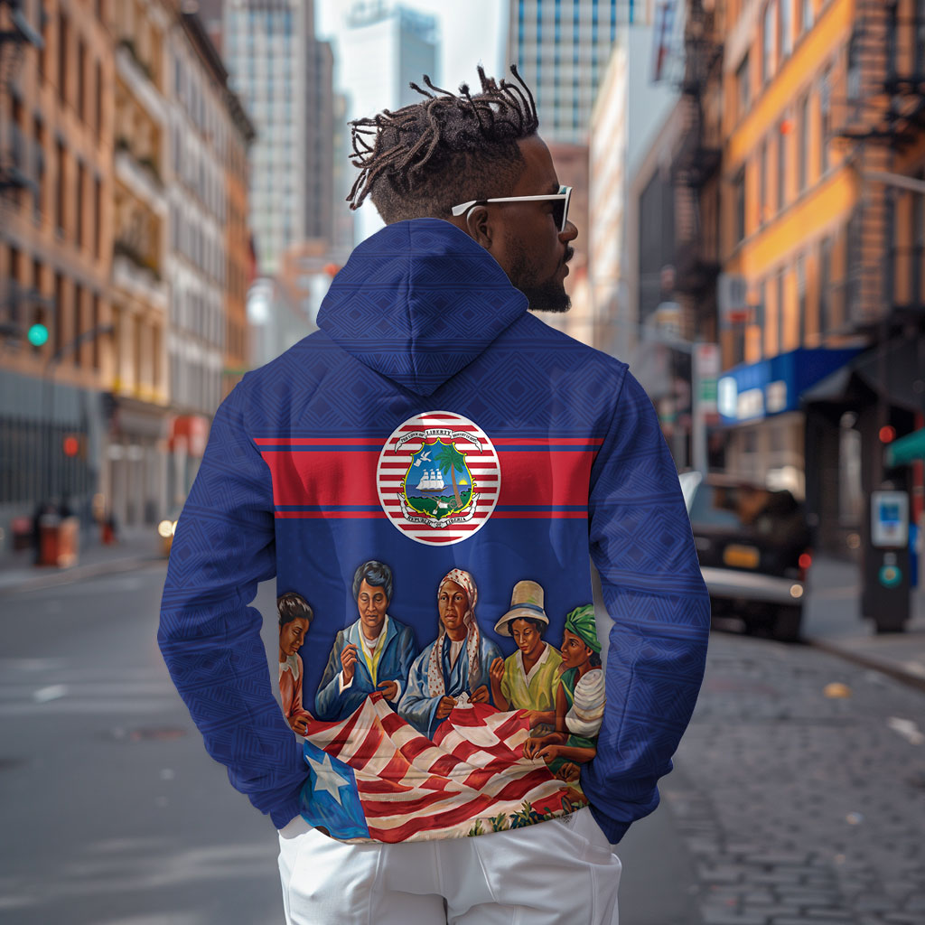 Liberia Flag Day Zip Hoodie Lone Star Heritage Pride
