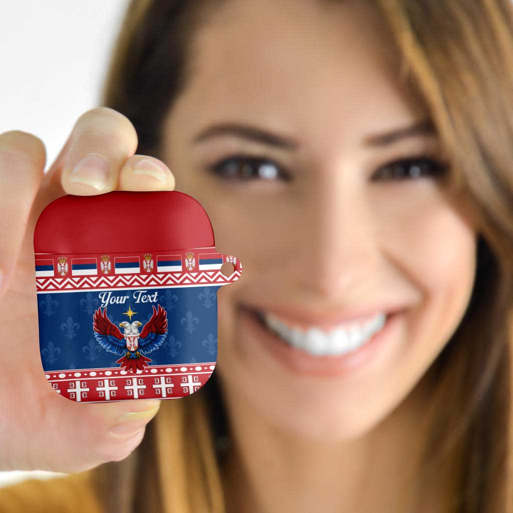 Personalized Serbia Christmas Eagle AirPods Case Srecan Bozic Tee - Wonder Print Shop