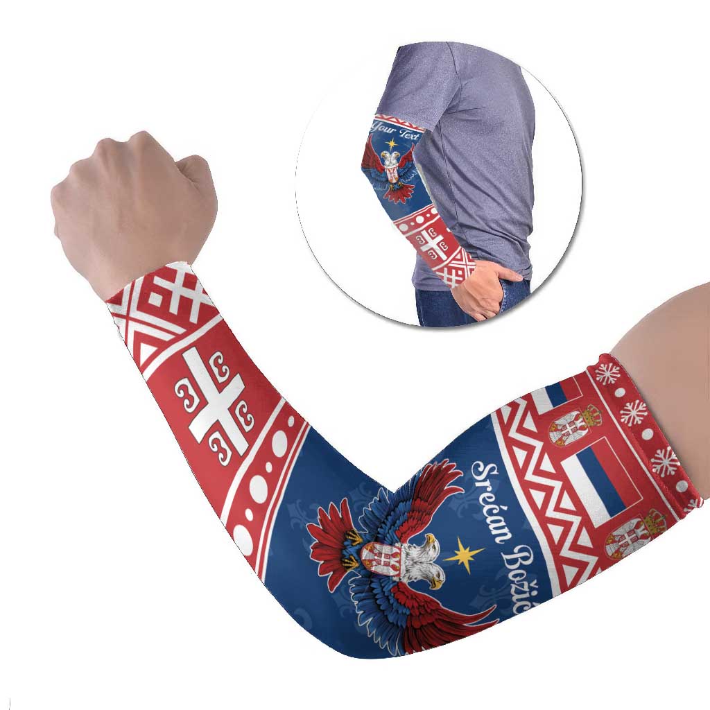 Personalized Serbia Christmas Eagle Arm Sleeves Srecan Bozic Tee - Wonder Print Shop
