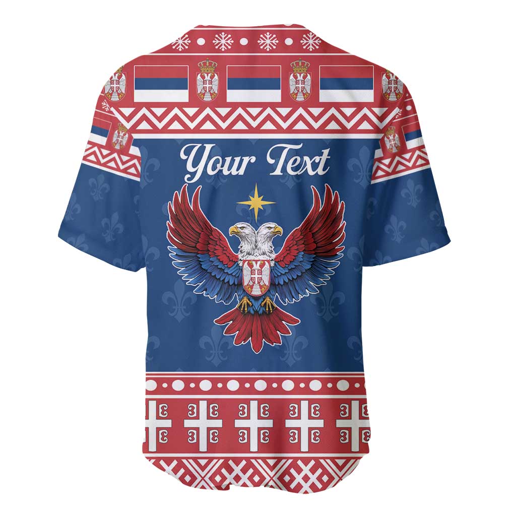 Personalized Serbia Christmas Eagle Baseball Jersey Srecan Bozic Tee - Wonder Print Shop