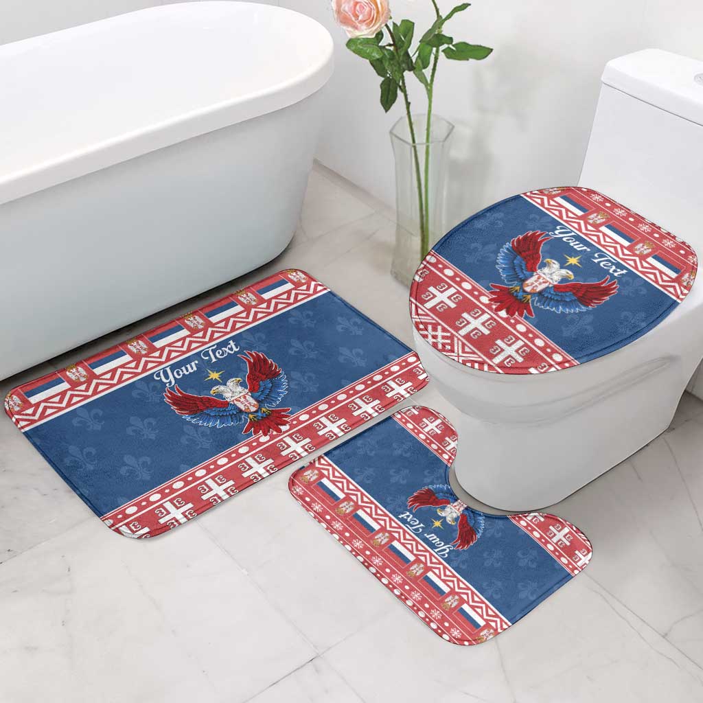 Personalized Serbia Christmas Eagle Bathroom Set Srecan Bozic Tee - Wonder Print Shop