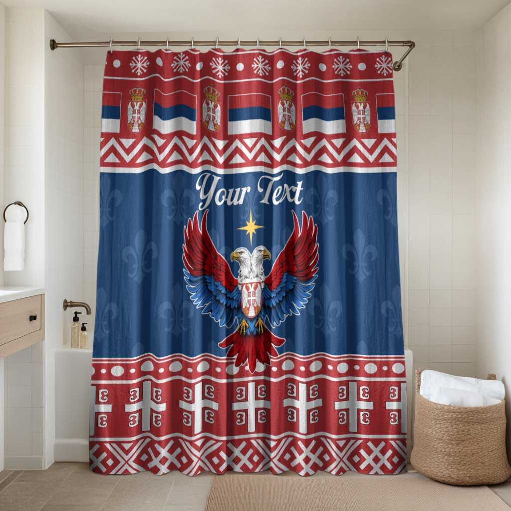 Personalized Serbia Christmas Eagle Bathroom Set Srecan Bozic Tee - Wonder Print Shop