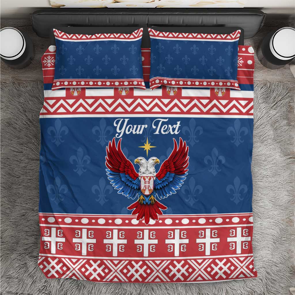 Personalized Serbia Christmas Eagle Bedding Set Srecan Bozic Tee - Wonder Print Shop