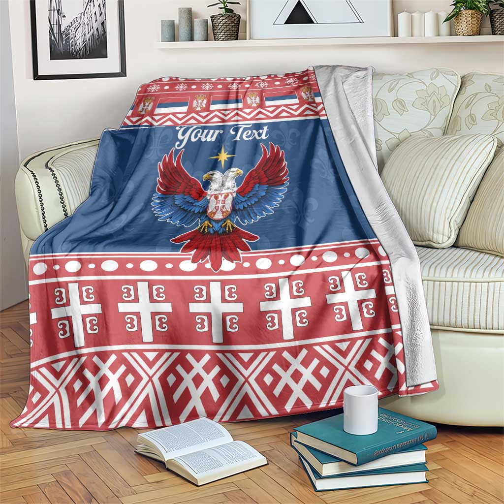 Personalized Serbia Christmas Eagle Blanket Srecan Bozic Tee - Wonder Print Shop