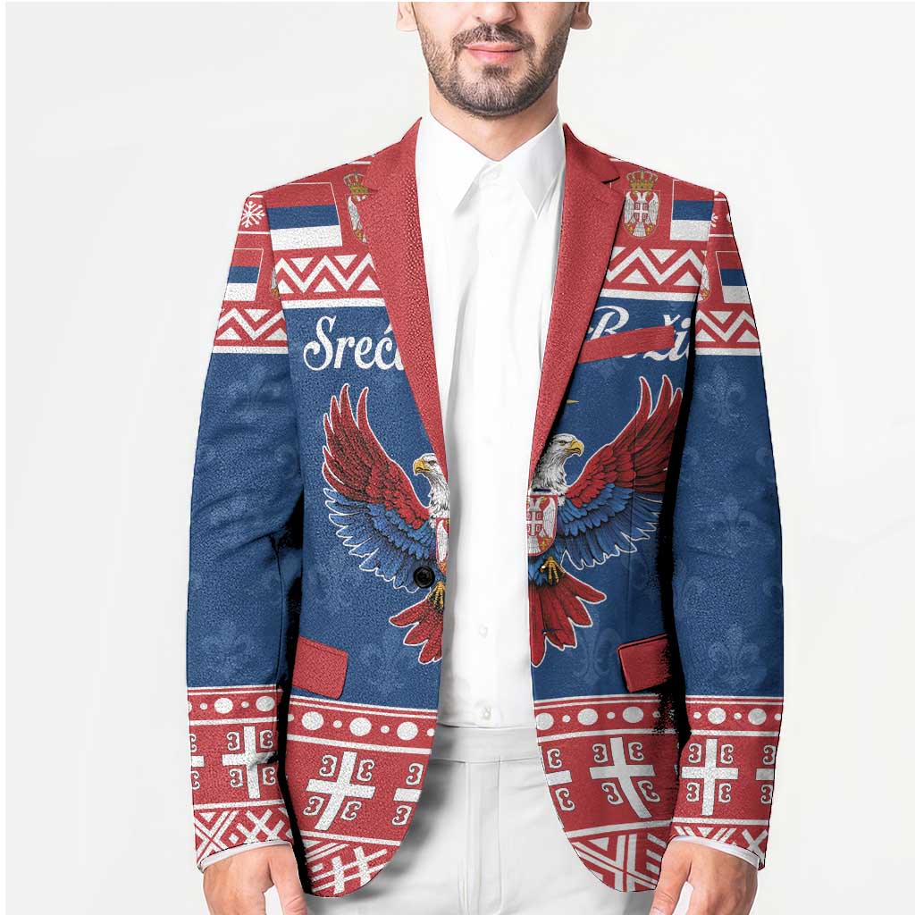 Personalized Serbia Christmas Eagle Blazer Srecan Bozic Tee - Wonder Print Shop