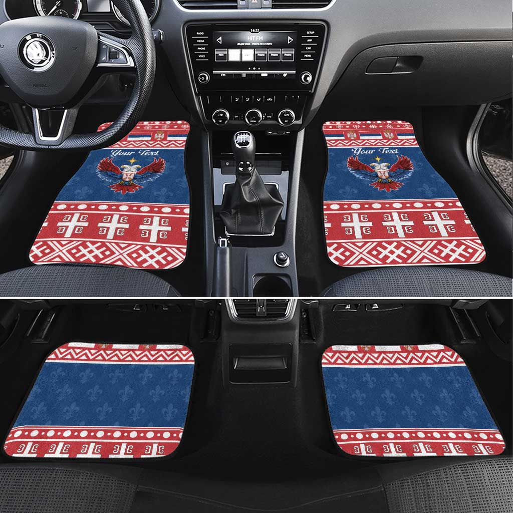 Personalized Serbia Christmas Eagle Car Mats Srecan Bozic Tee - Wonder Print Shop