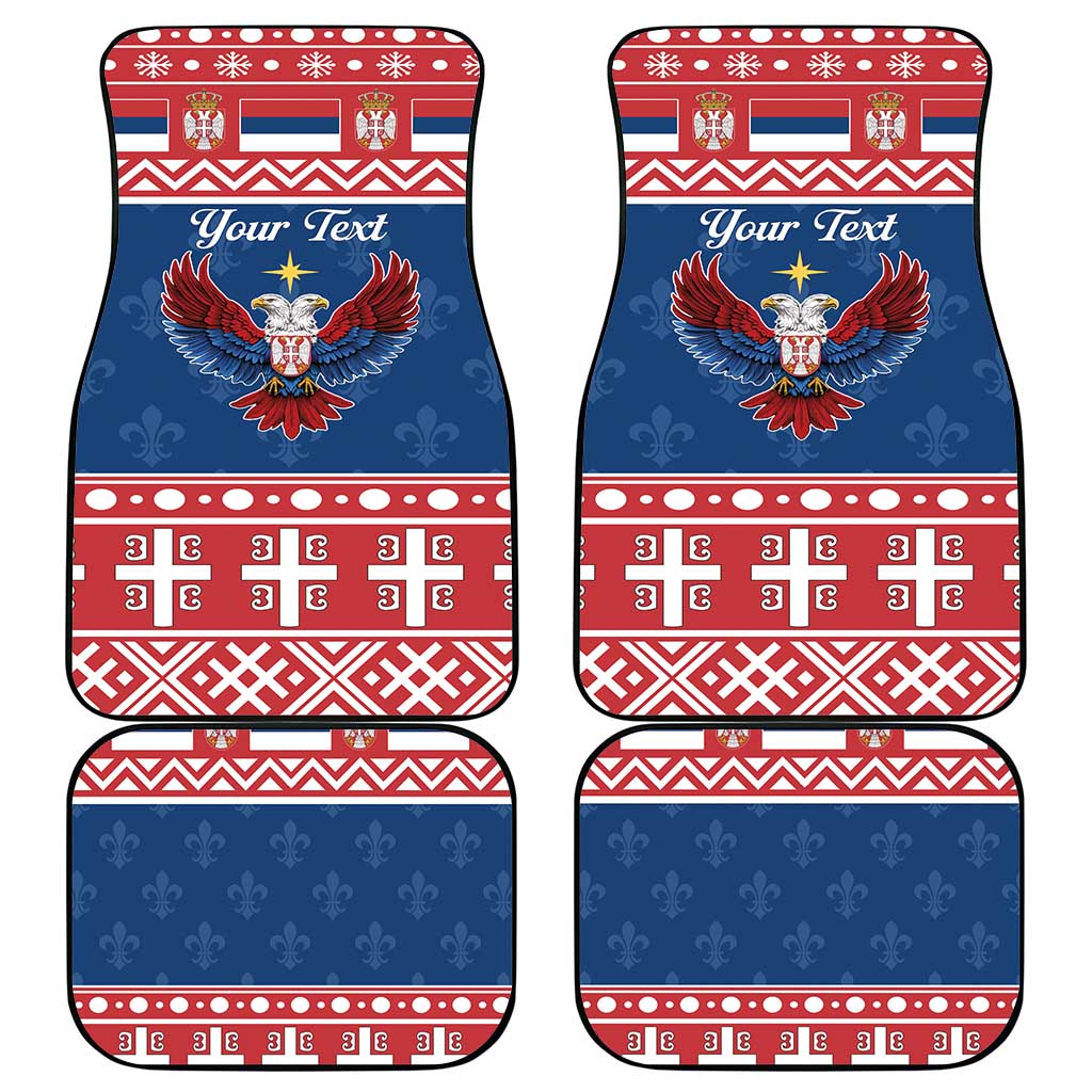 Personalized Serbia Christmas Eagle Car Mats Srecan Bozic Tee - Wonder Print Shop