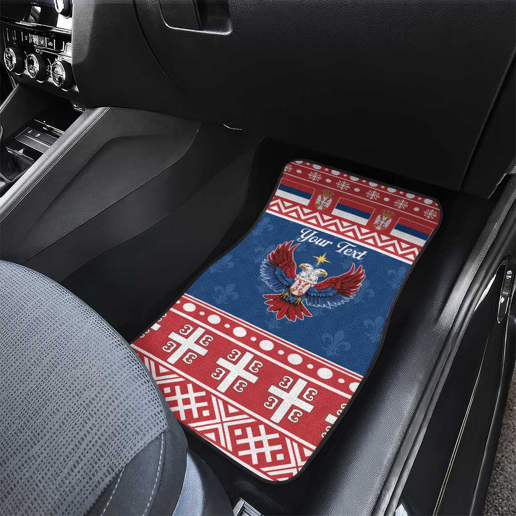 Personalized Serbia Christmas Eagle Car Mats Srecan Bozic Tee - Wonder Print Shop