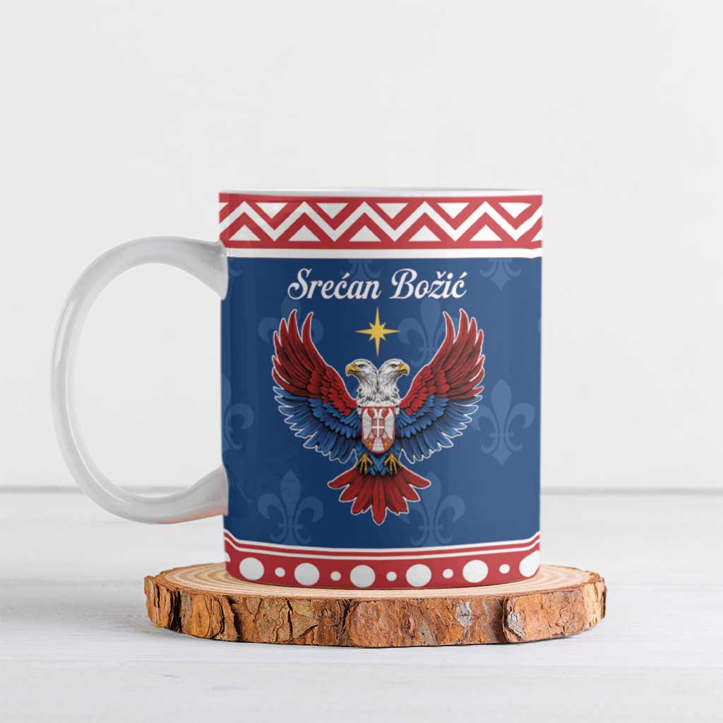 Personalized Serbia Christmas Eagle Ceramic Mug Srecan Bozic Tee - Wonder Print Shop