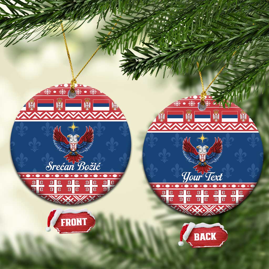 Personalized Serbia Christmas Eagle Ceramic Ornament Srecan Bozic Tee - Wonder Print Shop