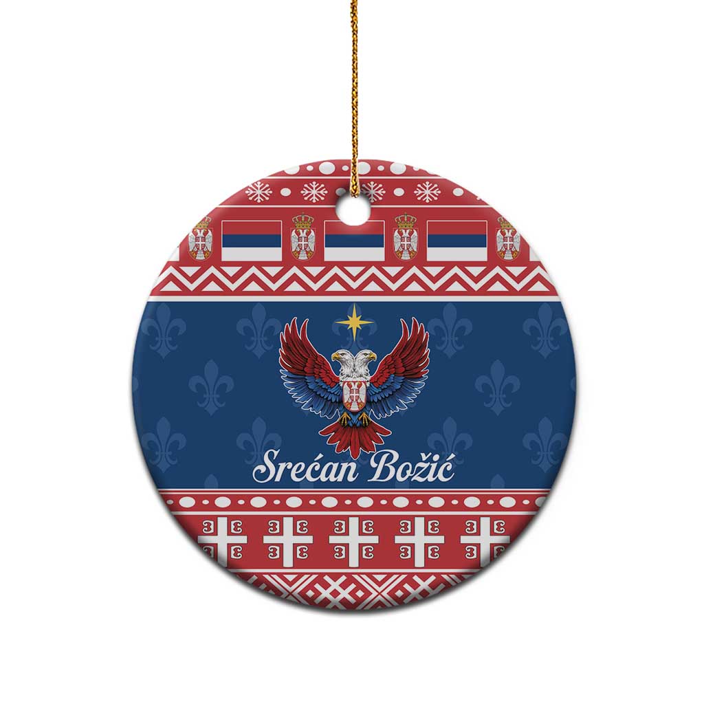 Personalized Serbia Christmas Eagle Ceramic Ornament Srecan Bozic Tee - Wonder Print Shop