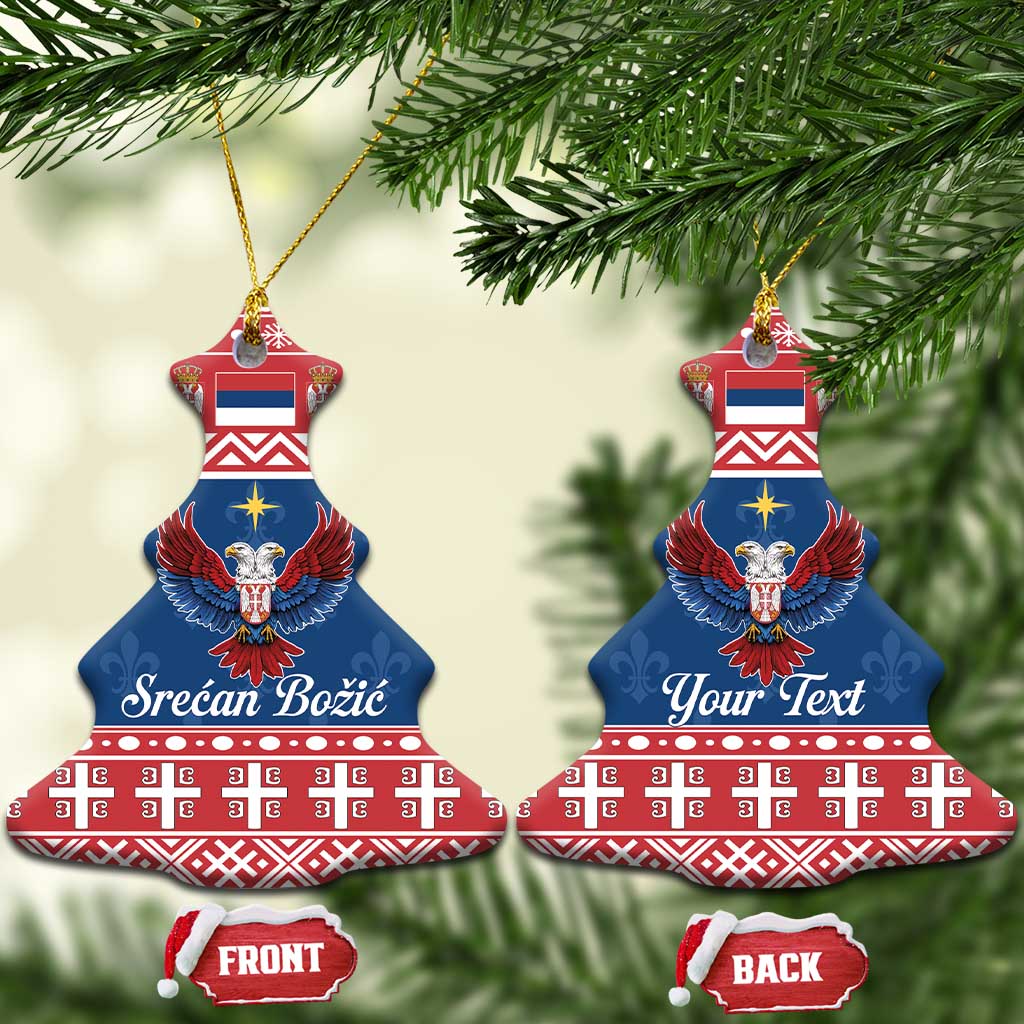 Personalized Serbia Christmas Eagle Ceramic Ornament Srecan Bozic Tee - Wonder Print Shop