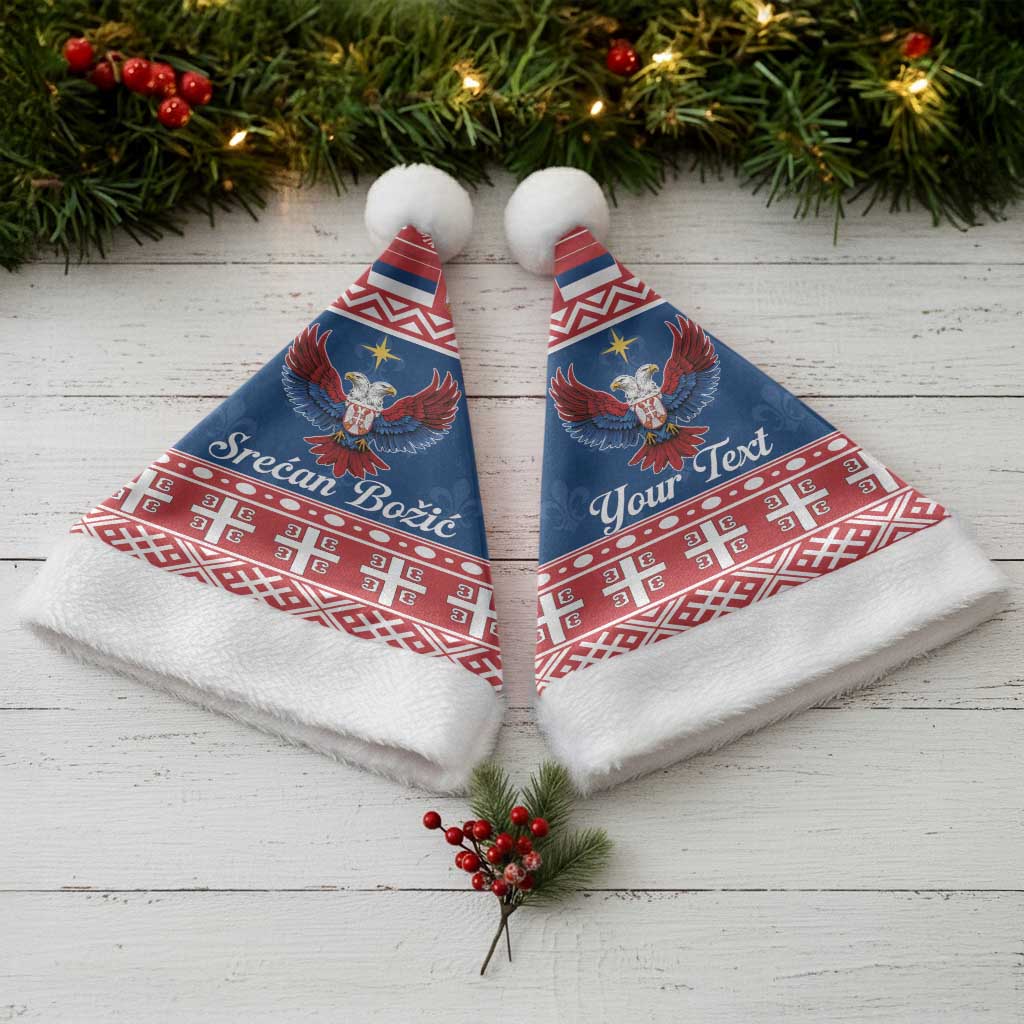 Personalized Serbia Christmas Eagle Christmas Santa Hat Srecan Bozic Tee - Wonder Print Shop