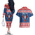Personalized Serbia Christmas Eagle Couples Matching Off The Shoulder Long Sleeve Dress and Hawaiian Shirt Srecan Bozic Tee - Wonder Print Shop