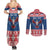 Personalized Serbia Christmas Eagle Couples Matching Summer Maxi Dress and Long Sleeve Button Shirt Srecan Bozic Tee - Wonder Print Shop