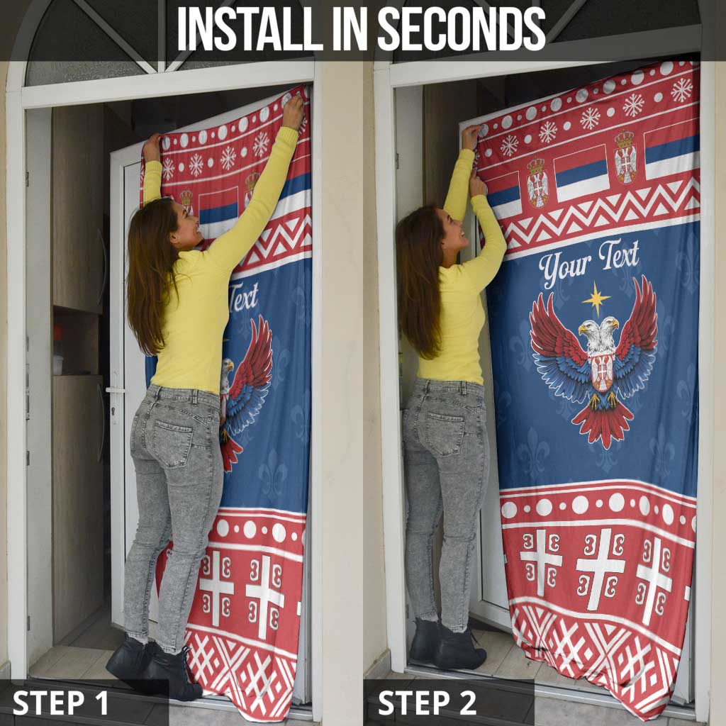 Personalized Serbia Christmas Eagle Door Cover Srecan Bozic Tee - Wonder Print Shop
