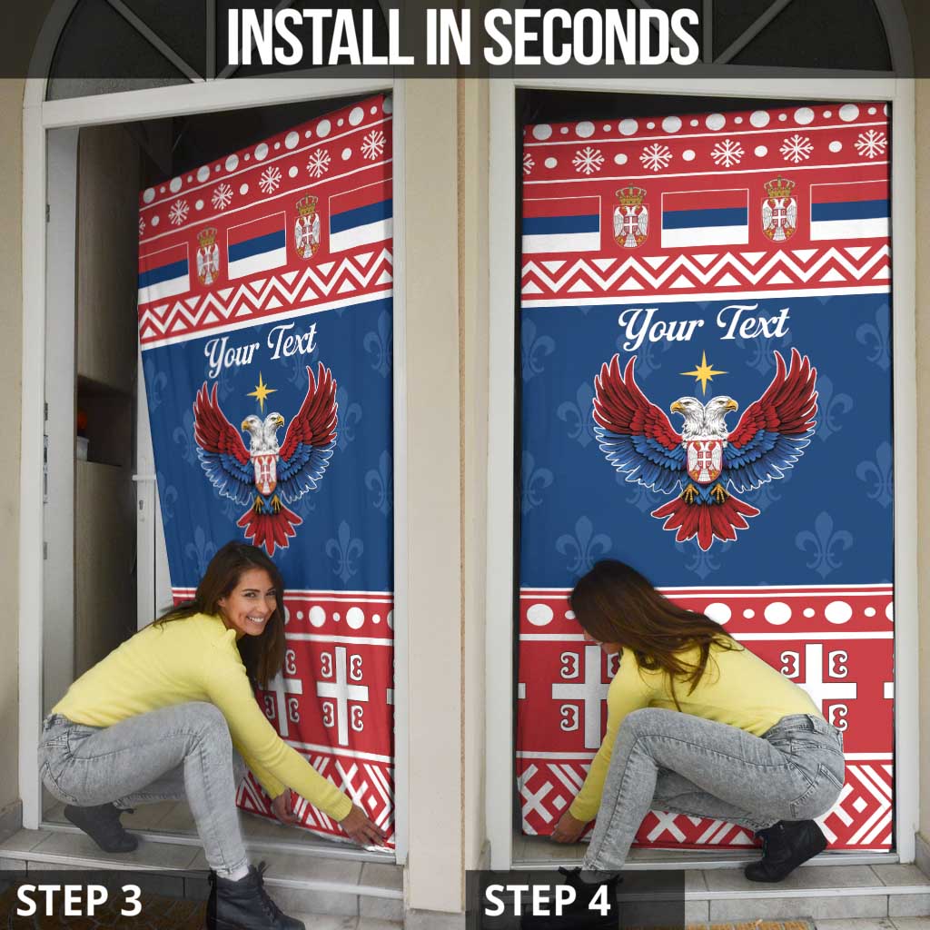 Personalized Serbia Christmas Eagle Door Cover Srecan Bozic Tee - Wonder Print Shop