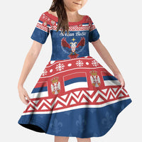 Personalized Serbia Christmas Eagle Family Matching Long Sleeve Bodycon Dress and Hawaiian Shirt Srecan Bozic Tee - Wonder Print Shop