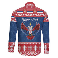 Personalized Serbia Christmas Eagle Family Matching Long Sleeve Bodycon Dress and Hawaiian Shirt Srecan Bozic Tee - Wonder Print Shop