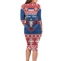 Personalized Serbia Christmas Eagle Family Matching Long Sleeve Bodycon Dress and Hawaiian Shirt Srecan Bozic Tee - Wonder Print Shop