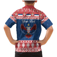 Personalized Serbia Christmas Eagle Family Matching Mermaid Dress and Hawaiian Shirt Srecan Bozic Tee - Wonder Print Shop