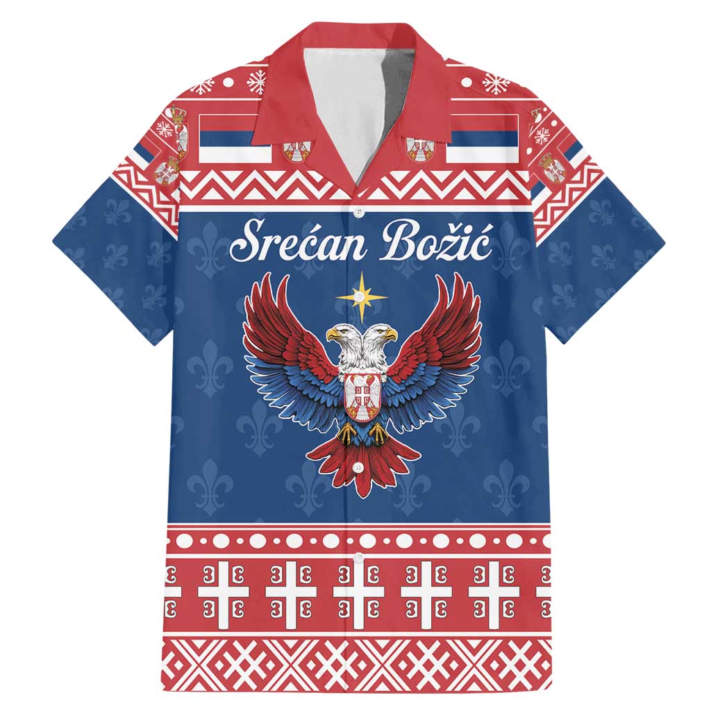 Personalized Serbia Christmas Eagle Family Matching Mermaid Dress and Hawaiian Shirt Srecan Bozic Tee - Wonder Print Shop