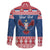 Personalized Serbia Christmas Eagle Family Matching Off The Shoulder Long Sleeve Dress and Hawaiian Shirt Srecan Bozic Tee - Wonder Print Shop