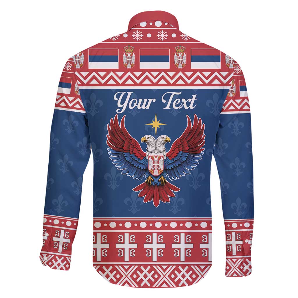 Personalized Serbia Christmas Eagle Family Matching Off Shoulder Short Dress and Hawaiian Shirt Srecan Bozic Tee - Wonder Print Shop