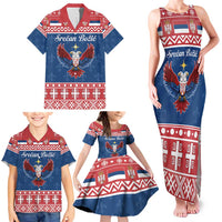 Personalized Serbia Christmas Eagle Family Matching Tank Maxi Dress and Hawaiian Shirt Srecan Bozic Tee - Wonder Print Shop