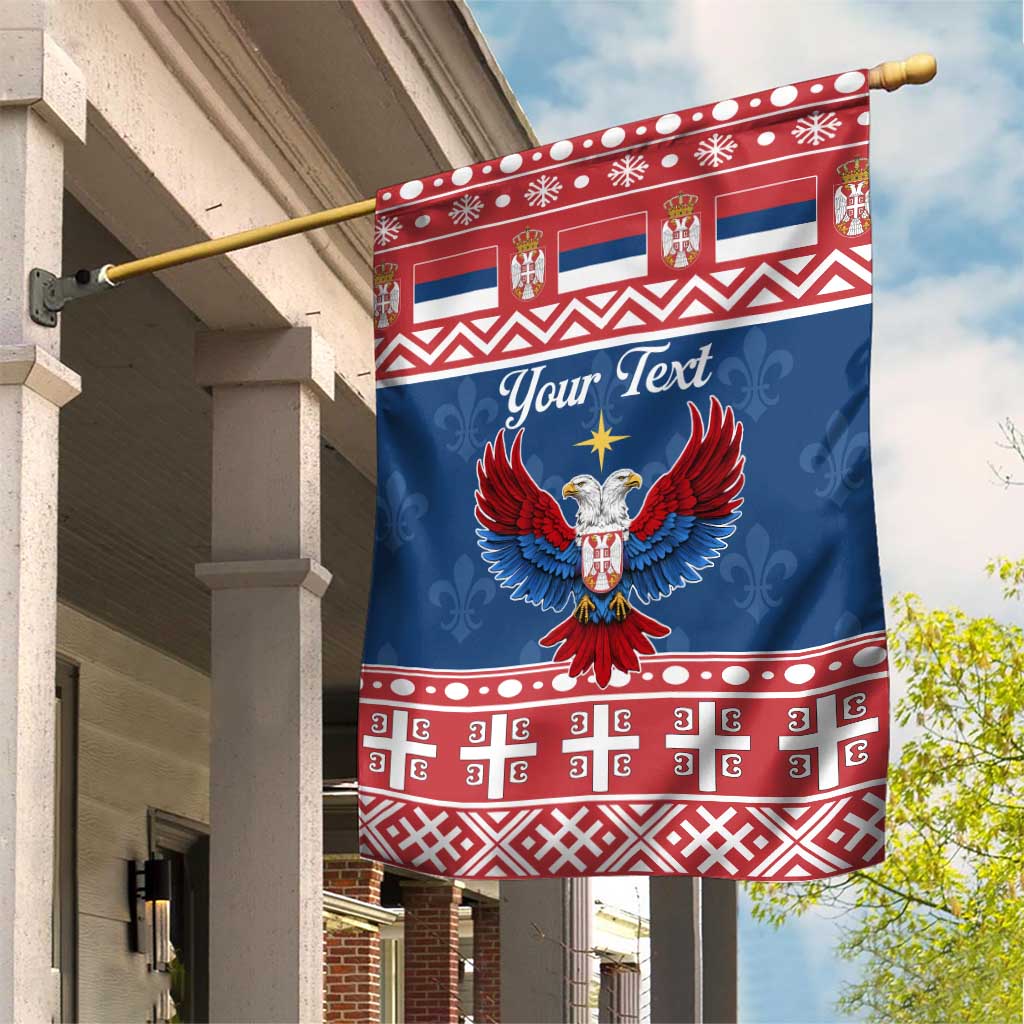 Personalized Serbia Christmas Eagle Garden Flag Srecan Bozic Tee - Wonder Print Shop