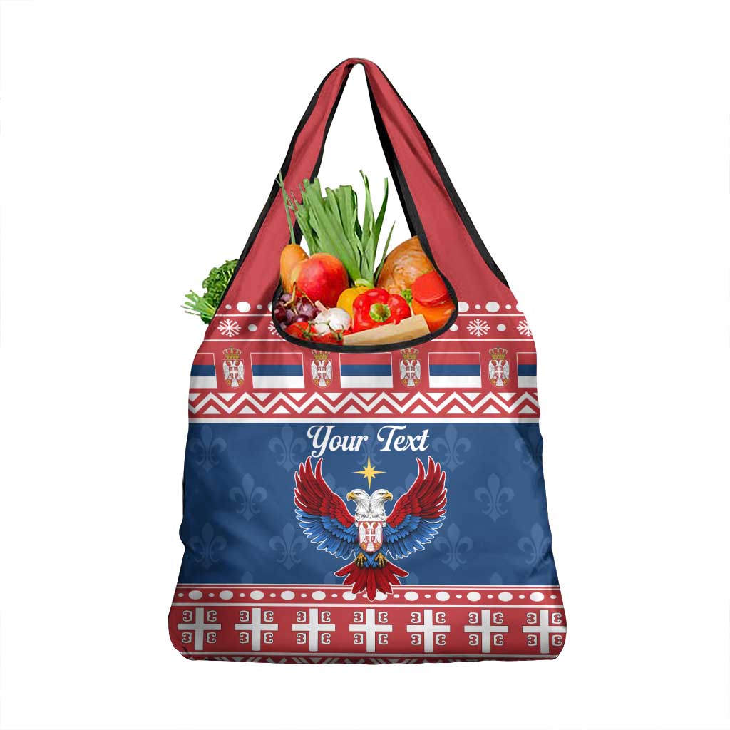 Personalized Serbia Christmas Eagle Grocery Bag Srecan Bozic Tee - Wonder Print Shop