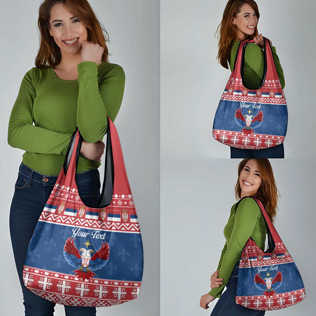 Personalized Serbia Christmas Eagle Grocery Bag Srecan Bozic Tee - Wonder Print Shop