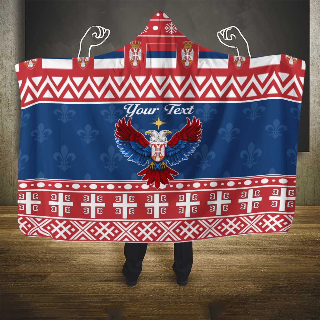 Personalized Serbia Christmas Eagle Hooded Blanket Srecan Bozic Tee - Wonder Print Shop