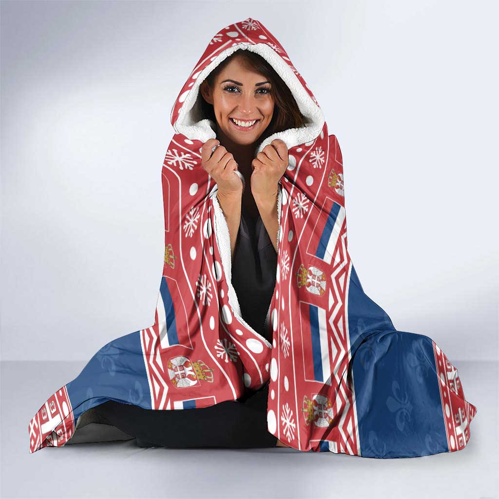 Personalized Serbia Christmas Eagle Hooded Blanket Srecan Bozic Tee - Wonder Print Shop