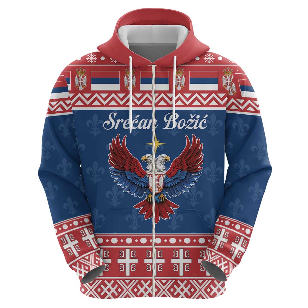 Personalized Serbia Christmas Eagle Hoodie Srecan Bozic Tee - Wonder Print Shop