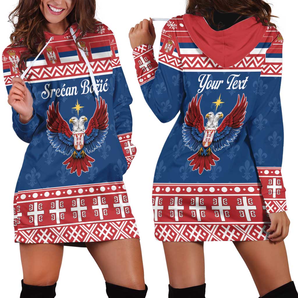 Personalized Serbia Christmas Eagle Hoodie Dress Srecan Bozic Tee - Wonder Print Shop