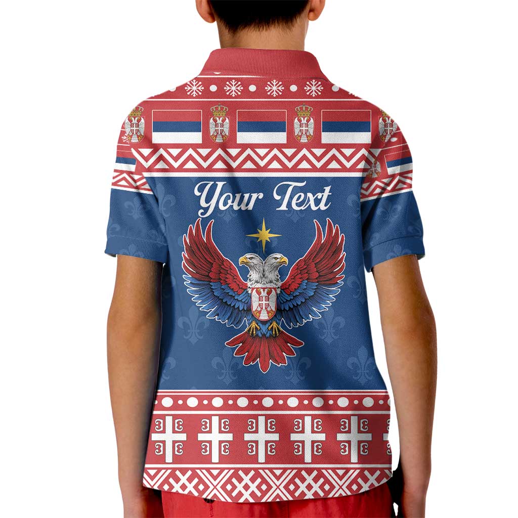 Personalized Serbia Christmas Eagle Kid Polo Shirt Srecan Bozic Tee - Wonder Print Shop