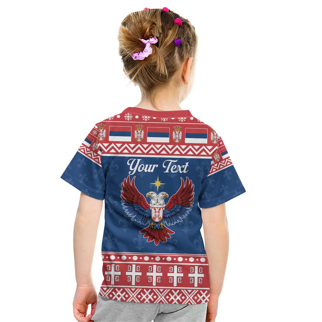 Personalized Serbia Christmas Eagle Kid T Shirt Srecan Bozic Tee - Wonder Print Shop
