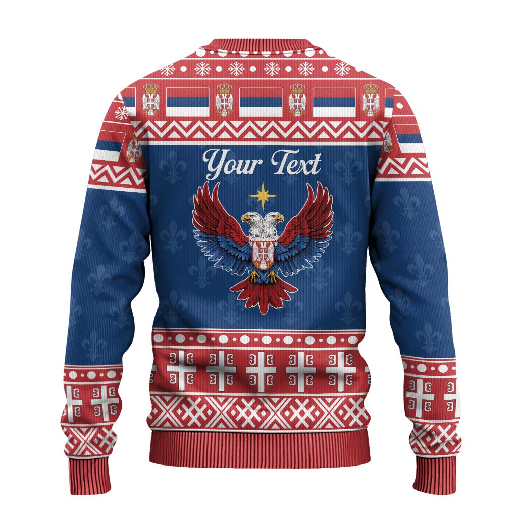 Personalized Serbia Christmas Eagle Ugly Christmas Sweater Srecan Bozic Tee - Wonder Print Shop