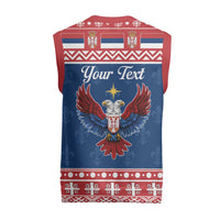Personalized Serbia Christmas Eagle Christmas Knitted V-Neck Vest Srecan Bozic Tee - Wonder Print Shop
