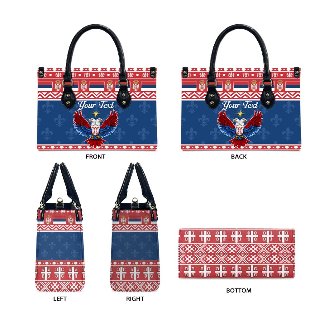 Personalized Serbia Christmas Eagle Leather Bag Srecan Bozic Tee - Wonder Print Shop