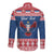 Personalized Serbia Christmas Eagle Long Sleeve Button Shirt Srecan Bozic Tee - Wonder Print Shop
