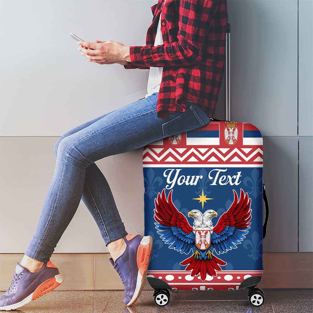 Personalized Serbia Christmas Eagle Luggage Cover Srecan Bozic Tee - Wonder Print Shop