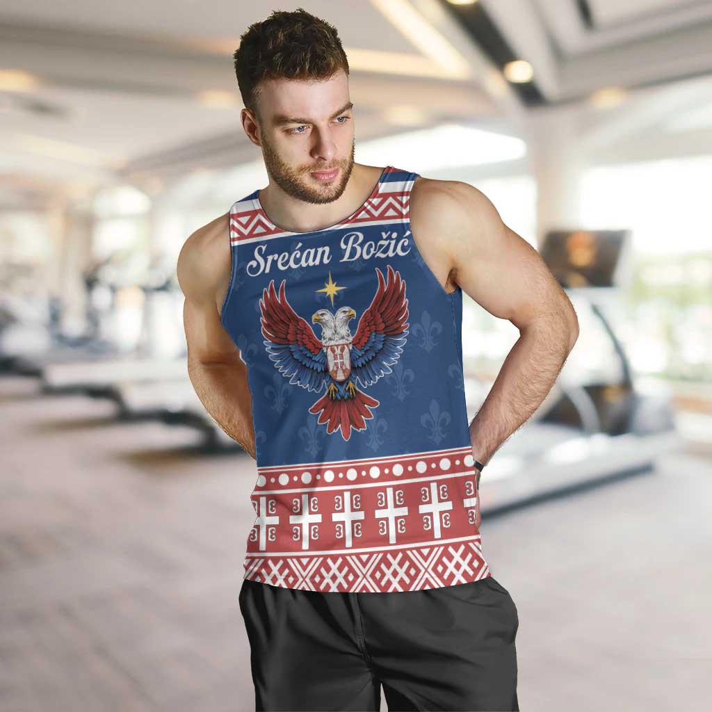 Personalized Serbia Christmas Eagle Men Tank Top Srecan Bozic Tee - Wonder Print Shop