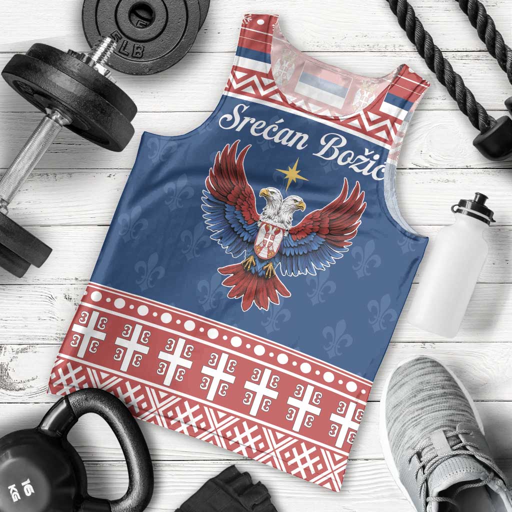 Personalized Serbia Christmas Eagle Men Tank Top Srecan Bozic Tee - Wonder Print Shop