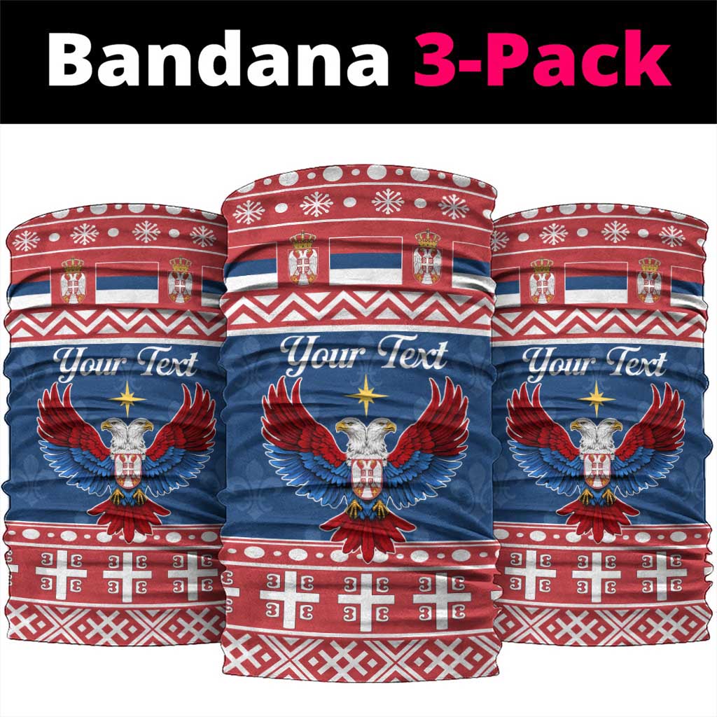 Personalized Serbia Christmas Eagle Neck Gaiter Srecan Bozic Tee - Wonder Print Shop