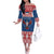 Personalized Serbia Christmas Eagle Off The Shoulder Long Sleeve Dress Srecan Bozic Tee - Wonder Print Shop