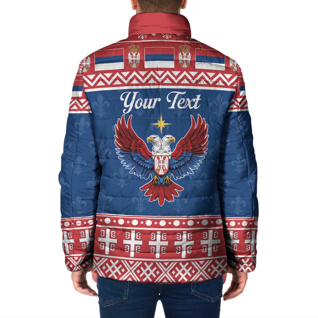 Personalized Serbia Christmas Eagle Padded Jacket Srecan Bozic Tee - Wonder Print Shop