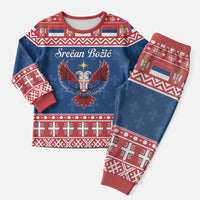 Personalized Serbia Christmas Eagle Christmas Pajama Set Srecan Bozic Tee - Wonder Print Shop